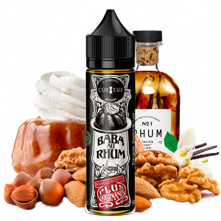 E-Liquid Baba au Rhum (Rumkuchen & Nüsse) - Édition Dessert by Curieux | 50ml "Shortfill 70ml"