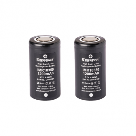 18350er Akku mit 1200mAh von KeepPower im 2er Pack