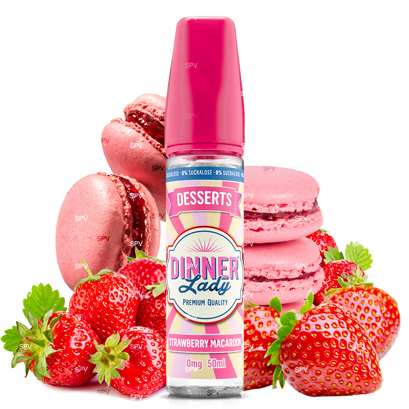 Strawberry Macaroon - 50/60ml Shortfill - Desserts von Dinner Lady - Liquid Strawberry Macaroon - 50/60ml Shortfill - Desserts von Dinner Lady - Liquid