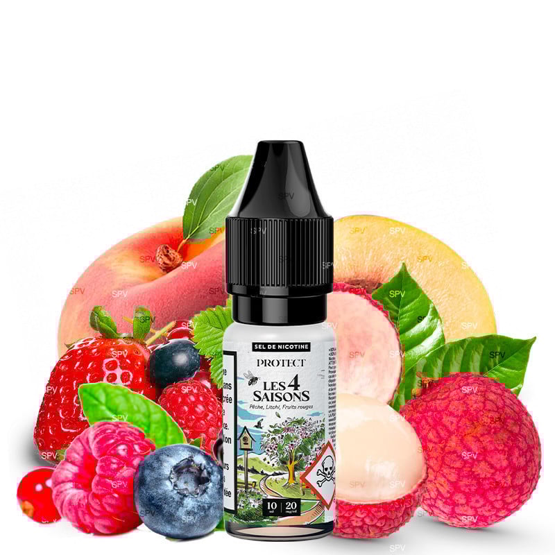 Pfirsich Litschti Rote Früchte - 10ml NikotinSalz - 4 Saisons by Protect